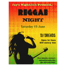 Reggae Night Party oder Nightclub Flyer