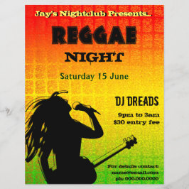 Reggae Night Party oder Nightclub Flyer
