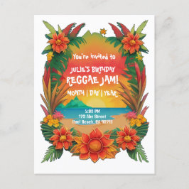 Reggae-Party Einladung Postkarte