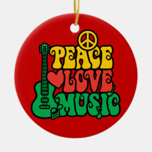 Reggae Peace Liebe Music Keramikornament