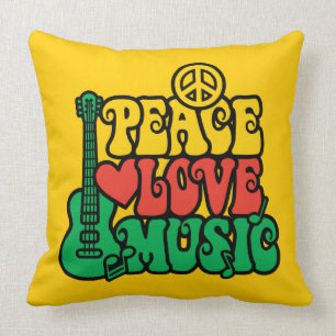 Reggae Peace Liebe Music Kissen