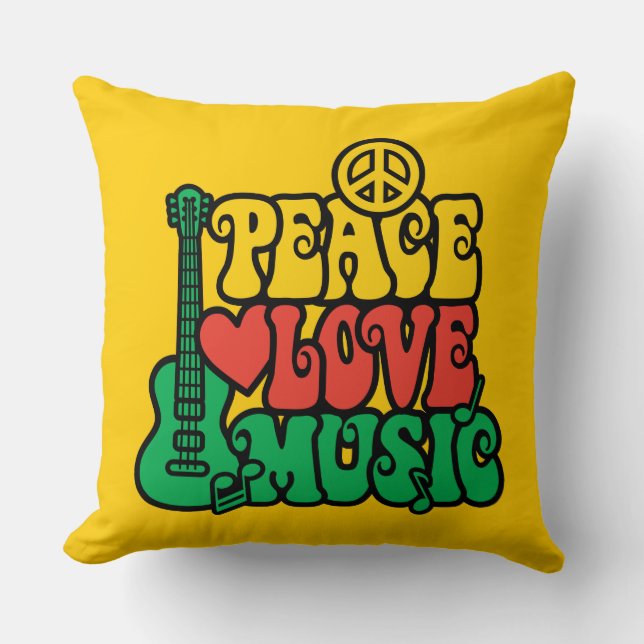 Reggae Peace Liebe Music Kissen (Vorderseite)