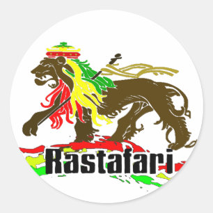 Reggae Rasta Iron, Lion, Zion 2 Runder Aufkleber