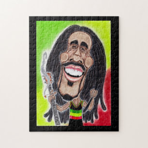 Reggae Rasta Jamaica Karikatur Zeichnend Puzzle