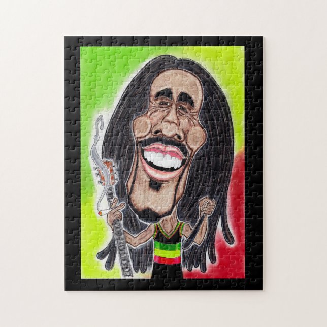Reggae Rasta Jamaica Karikatur Zeichnend Puzzle (Vertikal)