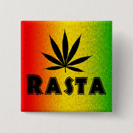 Reggae Rasta Leaf Jamaica Square Buttons