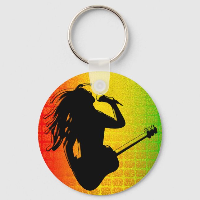 Reggae Rasta Rastafarian Classic Round Keychain Schlüsselanhänger (Vorderseite)
