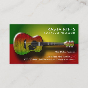Reggae Rasta Riffs Gitarrenlehrer Visitenkarte