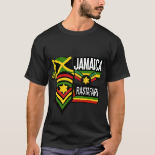 Reggae Rasta schwarze T - Shirt Rastafarian Farben