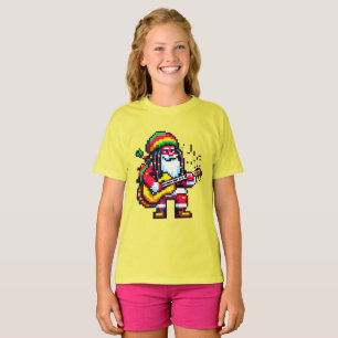 Reggae Santa Fun Pixel Art Weihnachtsmusik Design T-Shirt