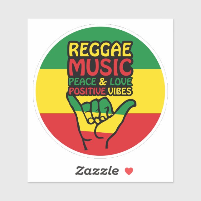 Reggae Shaka Hand mit positiven Zitaten Aufkleber (Blatt)