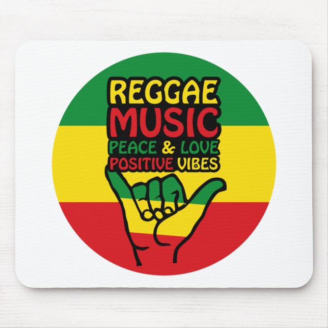 Reggae Shaka Hand mit positiven Zitaten Mousepad (Vorne)