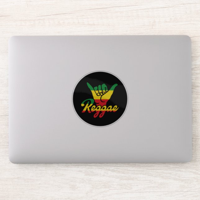Reggae Shaka Hands mit Reggaefarben Aufkleber (Computer)