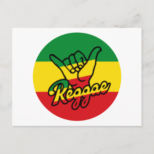 Reggae Shaka Hands mit Reggaefarben Postkarte