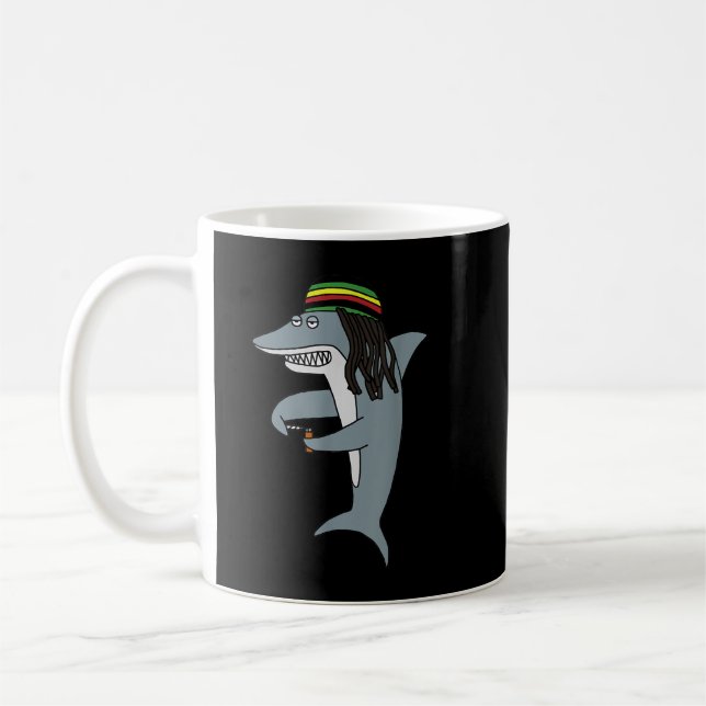 Reggae Shark Funny Dreadlock Rasta Kaffeetasse (Links)