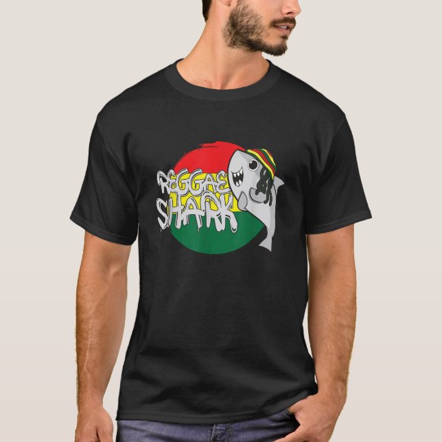 Reggae Shark Funny Rasta Shark  T-Shirt (Vorderseite)