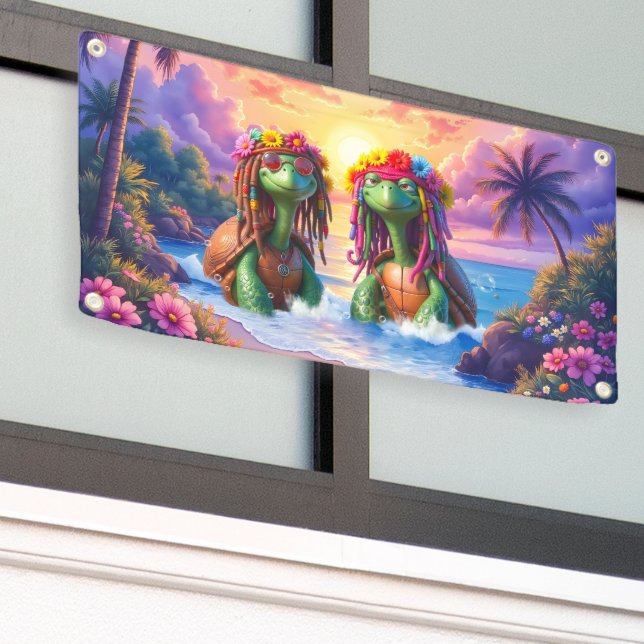 Reggae Turtles – Insel-Vibes für immer. Banner (Äußeres Gebäude)