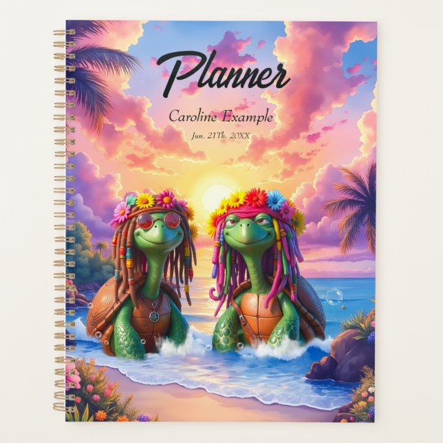 Reggae Turtles – Insel-Vibes für immer.  Planer (Vorderseite)