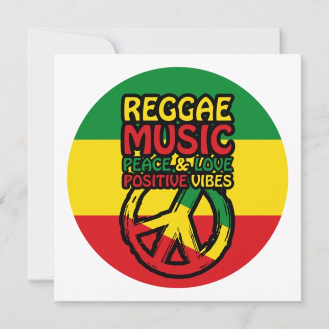 Reggae und Friedenssymbol mit positiven Zitaten (Vorderseite)