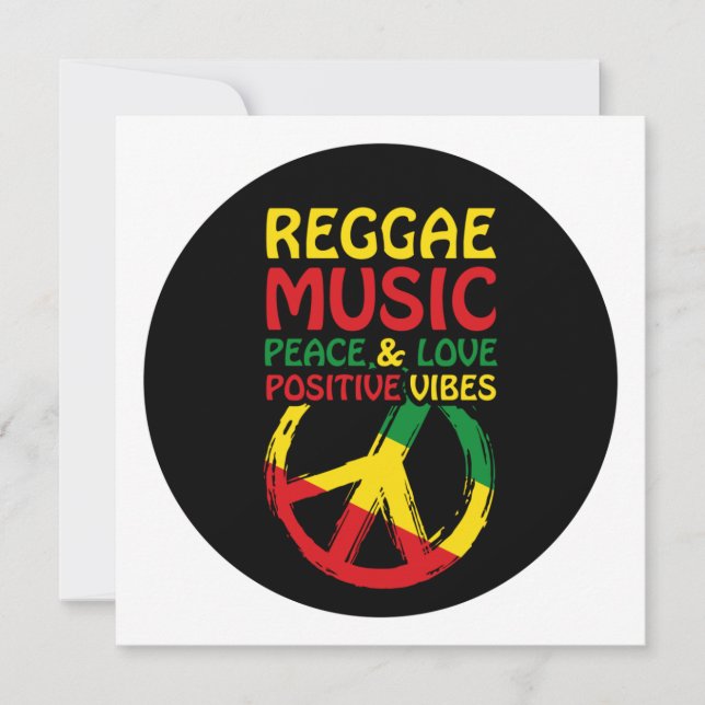 Reggae und Friedenssymbol mit positiven Zitaten (Vorderseite)