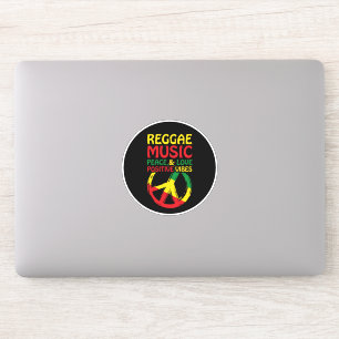 Reggae und Friedenssymbol mit positiven Zitaten Aufkleber
