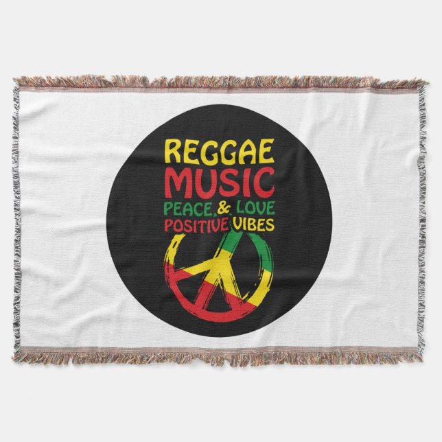 Reggae und Friedenssymbol mit positiven Zitaten Decke (Vorderseite)