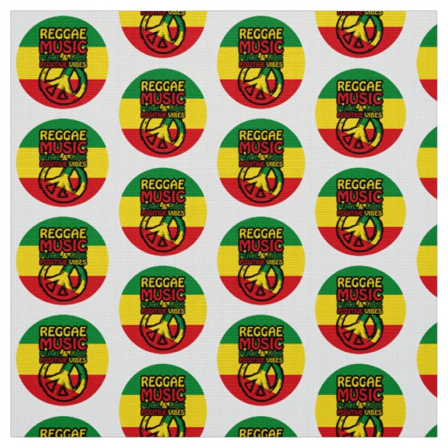 Reggae und Friedenssymbol mit positiven Zitaten Stoff (Muster)