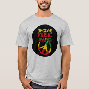 Reggae und Friedenssymbol mit positiven Zitaten T-Shirt
