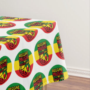 Reggae und Friedenssymbol mit positiven Zitaten Tischdecke