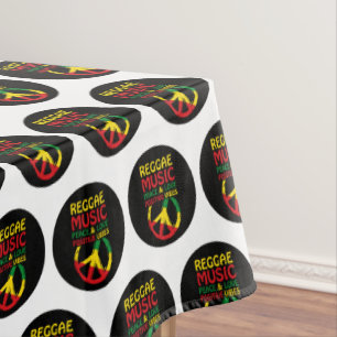 Reggae und Friedenssymbol mit positiven Zitaten Tischdecke
