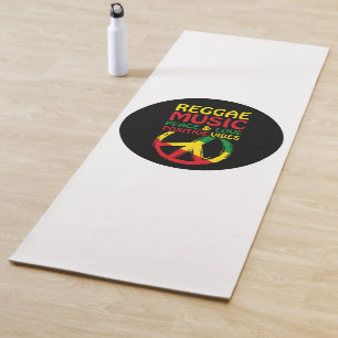 Reggae und Friedenssymbol mit positiven Zitaten Yogamatte