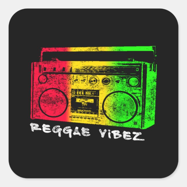 Reggae Vibez Quadratischer Aufkleber (Vorderseite)
