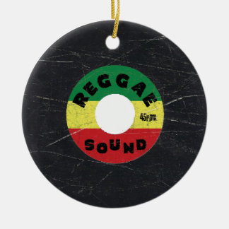 Reggae-Vinylaufzeichnungs-Weihnachtsverzierung Keramikornament