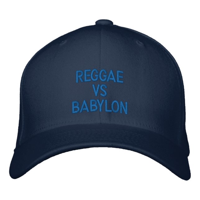 Reggae vs Babylon - Rastafari Roots Cap Bestickte Baseballkappe (Vorderseite)