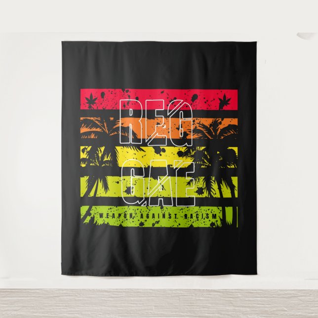 Reggae-Waffe gegen Rassismus Wandteppich (Vorderseite)