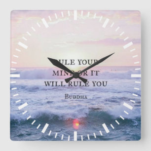 "Regieren Sie Ihren Geist oder es wird Sie regiere Quadratische Wanduhr