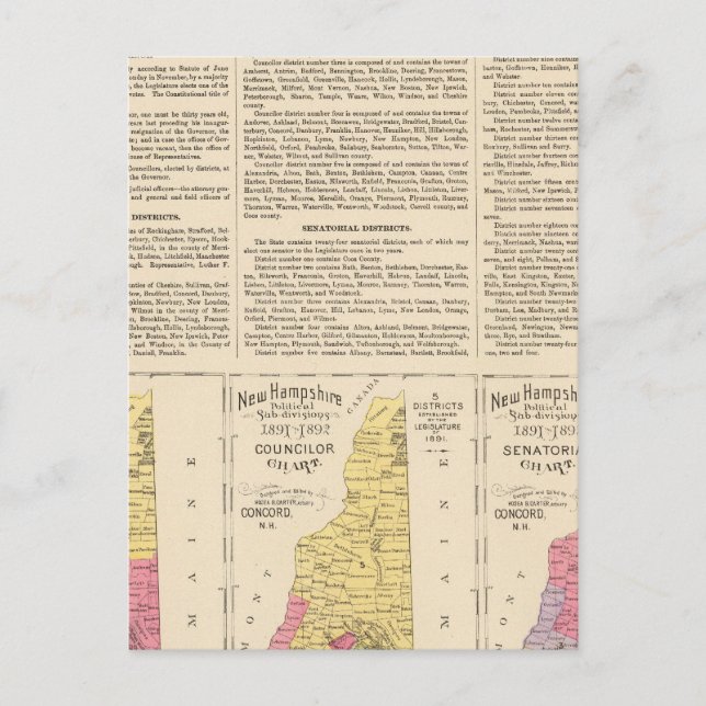 Regierung des Staat New Hampshire Postkarte (Vorderseite)