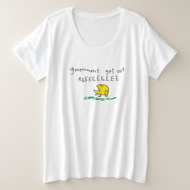 Regierung erhält REE SNEKRIGHT Gadsden Flag Große Größe T-Shirt (Design vorne)