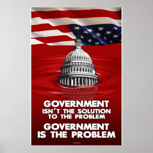 Regierung ist das Problem - rot (24x36) Poster