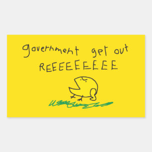 Regierung raus REE SNEKRIGHT Gadsden-Flagge Rechteckiger Aufkleber