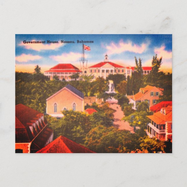 Regierungsgebäude, Nassau, Vintages Foto Bahamas Postkarte (Vorderseite)