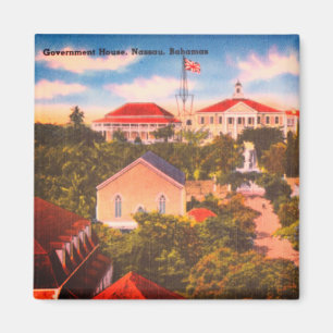 Regierungshaus, Nassau, Bahamas Vintage-Foto Magnet