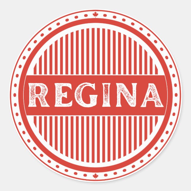 Regina City Pride Emblem – Canadian Identity Runder Aufkleber (Vorderseite)