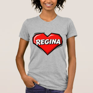 Regina Comic Pop Art Herz Name T-Shirt