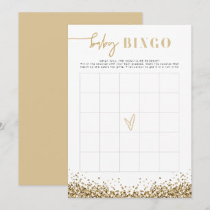 REGINA Gelbgold Pailletten Baby Shower Bingo Spiel Einladung