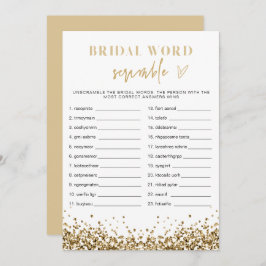 REGINA Gold Sequins Brautparty Word Scramble Einladung