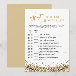 REGINA Gold, was der Groom sagte, Bridal Game Einladung