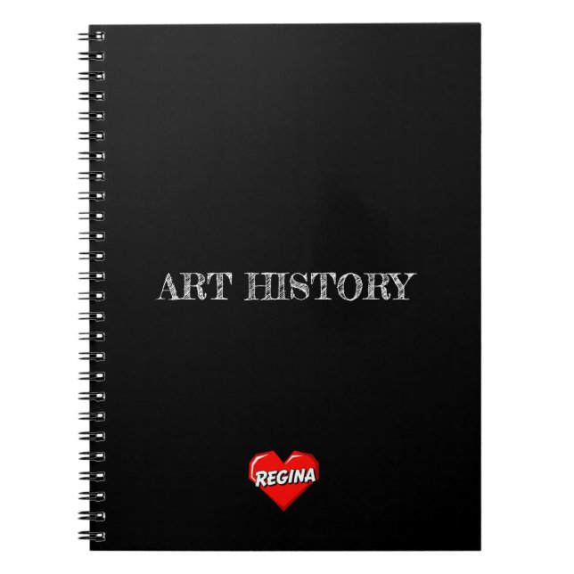 Regina Heart Schwarz Notizblock (Vorderseite)