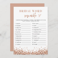 REGINA Rose Gold Brautparty Word Scramble