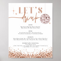 REGINA Rose Gold Disco Let's Drink Bar Menü 